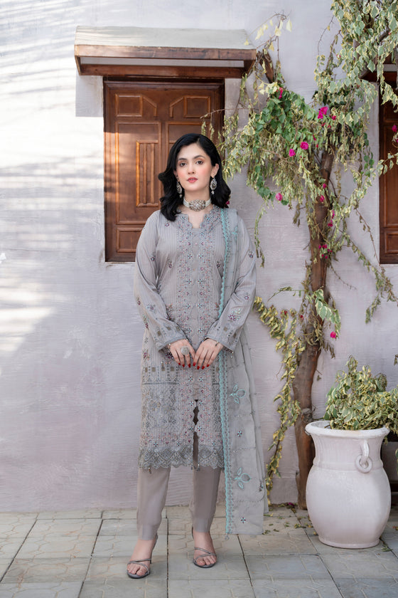 MUSHQ KHAAS -Unstitched-3Pc Embroidered Cotton Suit