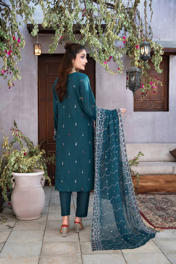 MUSHQ KHAAS -Unstitched-3Pc Embroidered Cotton Suit