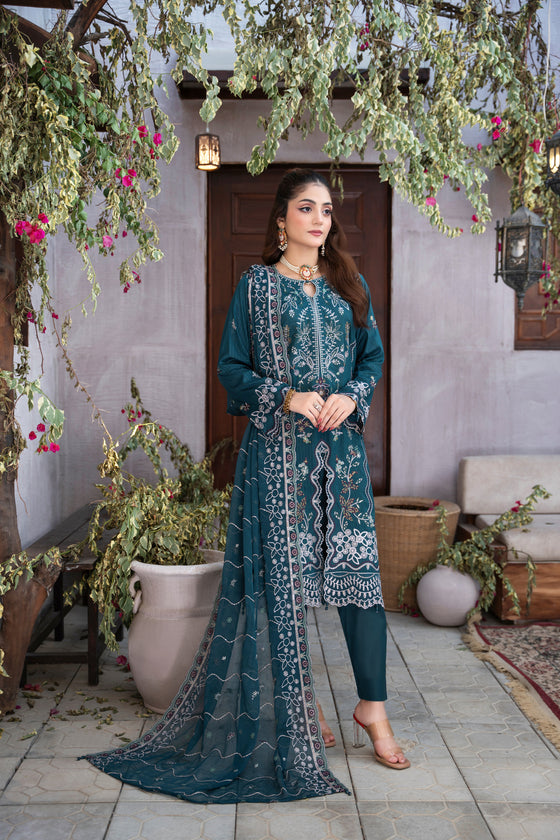 MUSHQ KHAAS -Unstitched-3Pc Embroidered Cotton Suit