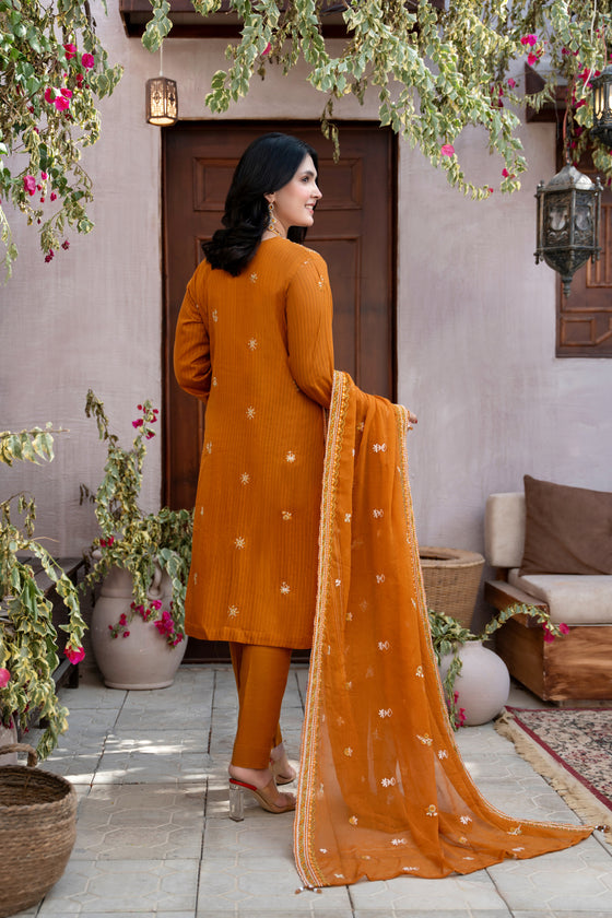 MUSHQ KHAAS -Unstitched-3Pc Embroidered Cotton Suit