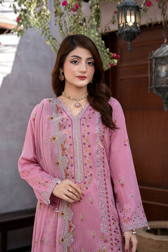 MUSHQ KHAAS -Unstitched-3Pc Embroidered Cotton Suit