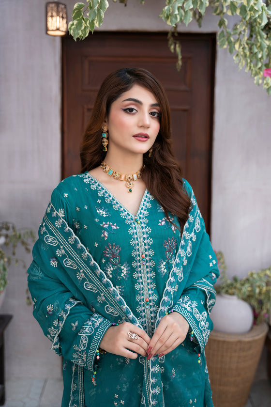 MUSHQ KHAAS -Unstitched-3Pc Embroidered Cotton Suit