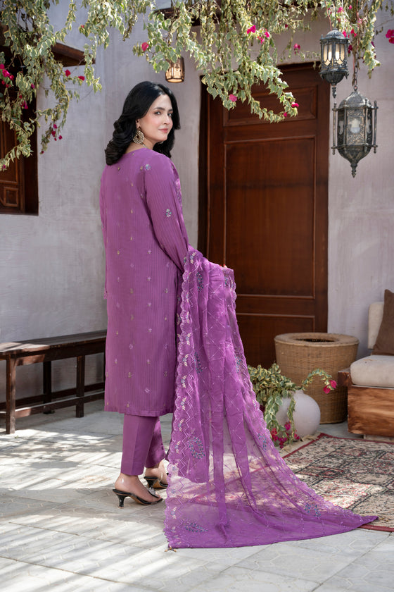 MUSHQ KHAAS -Unstitched-3Pc Embroidered Cotton Suit