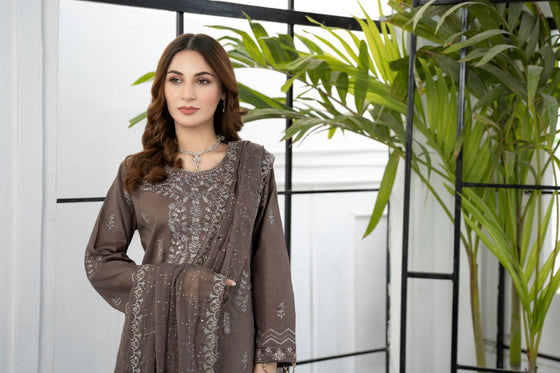 MUSHQ -Unstitched-3Pc Embroidered Cotton Suit