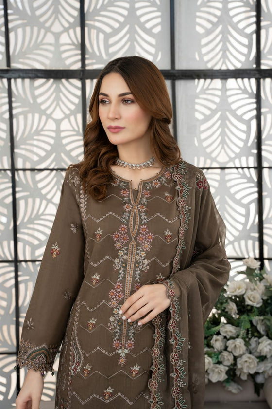 MUSHQ -Unstitched-3Pc Embroidered Cotton Suit