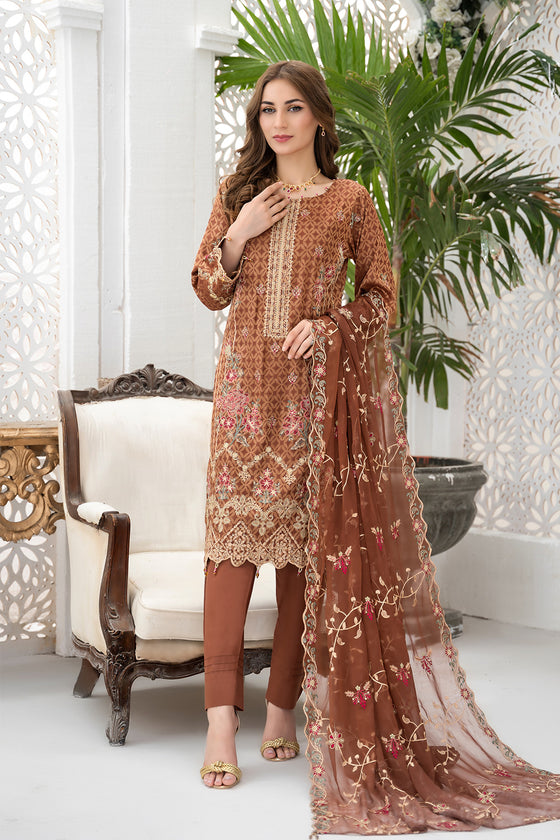 NUR MAHAL SPECIAL -Unstitched 3pc Suit's