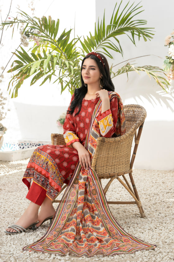 Digital Printed Lawn -3pc Unstitched