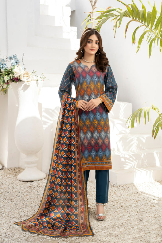 Digital Printed Lawn -3pc Unstitched