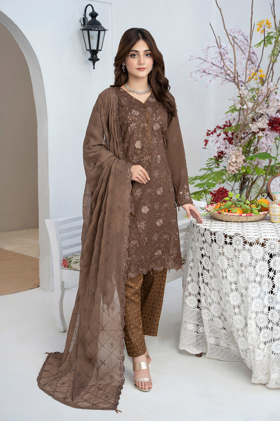 RAABTA-Unstitched-3Pc Cotton Embroidered Suit