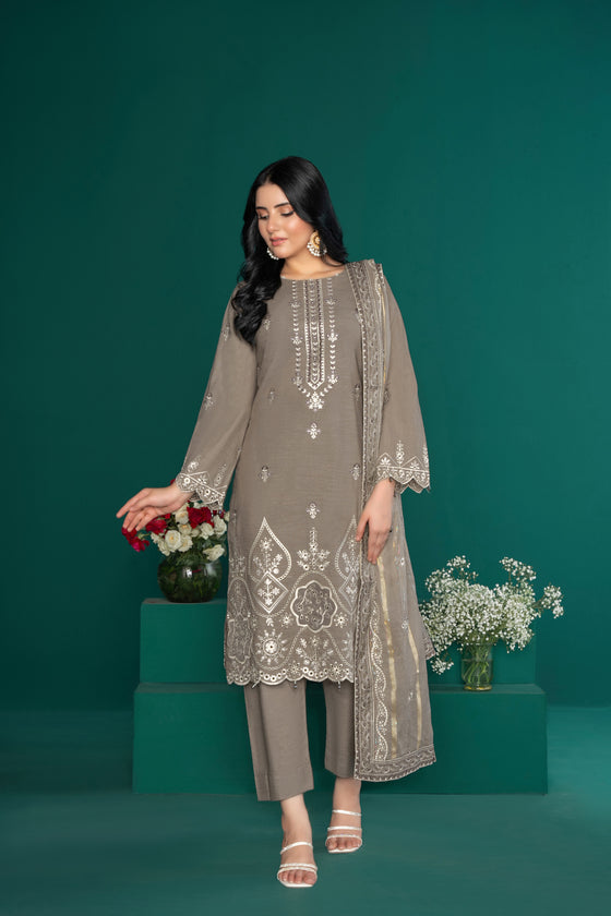 REGAL UNSTITCHED-3PC LUXURY MULTI-TEXTURE COTTON FESTIVE EDIT