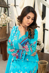 Rangzeb Luxury Chikankari Embroidered Printed Lawn -3pc Unstitched