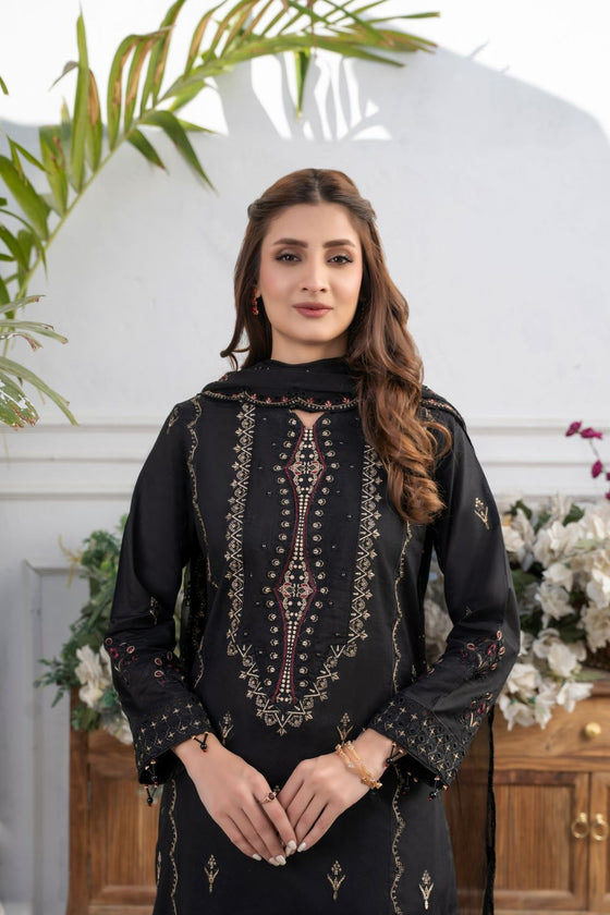 RIWAYAT-Unstitched-3Pc Cotton Embroidered Suit