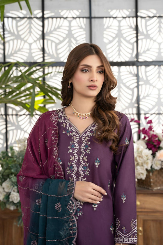 RIWAYAT-Unstitched-3Pc Cotton Embroidered Suit