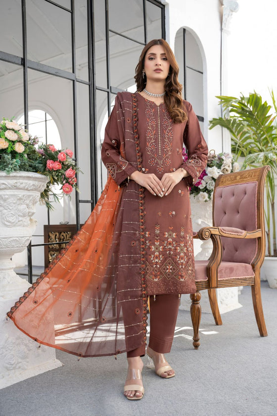 RIWAYAT-Unstitched-3Pc Cotton Embroidered Suit