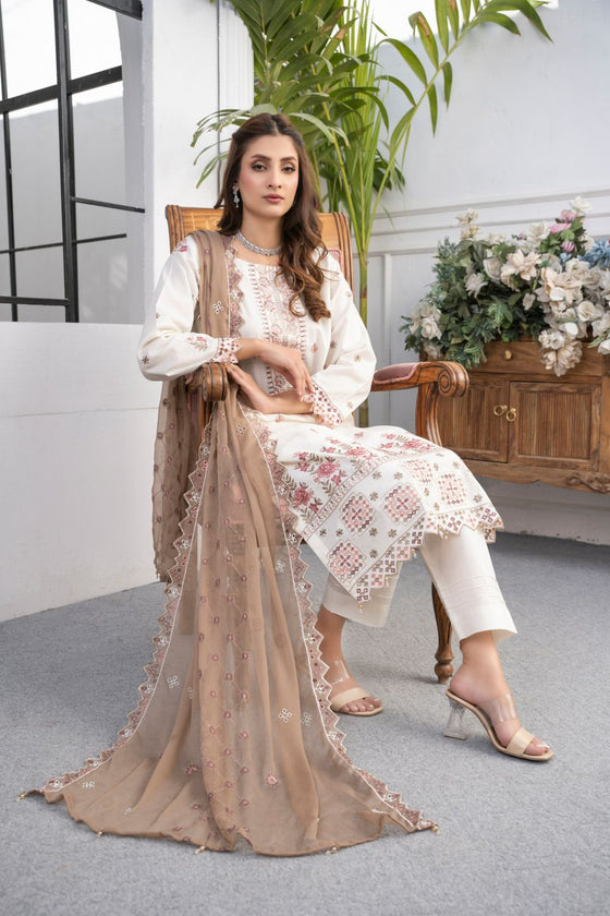 RIWAYAT-Unstitched-3Pc Cotton Embroidered Suit