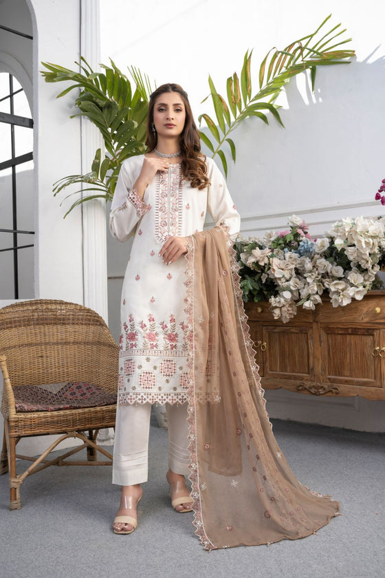 RIWAYAT-Unstitched-3Pc Cotton Embroidered Suit