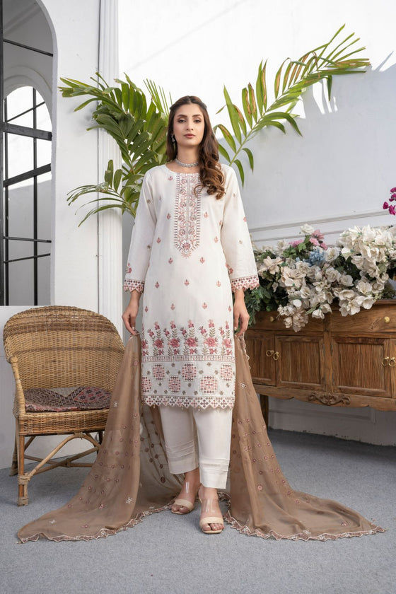 RIWAYAT-Unstitched-3Pc Cotton Embroidered Suit