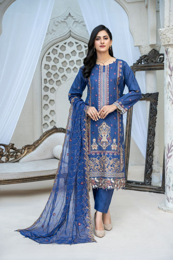 SANGEET-3PC UNSTITCHED EMBROIDERED SUITS