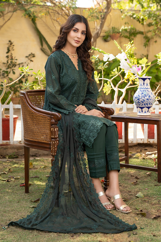 SAHIBA -3pc Cotton Embroidered suit