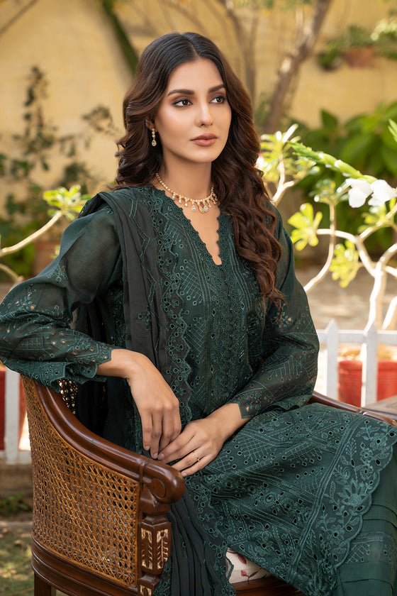 SAHIBA -3pc Cotton Embroidered suit