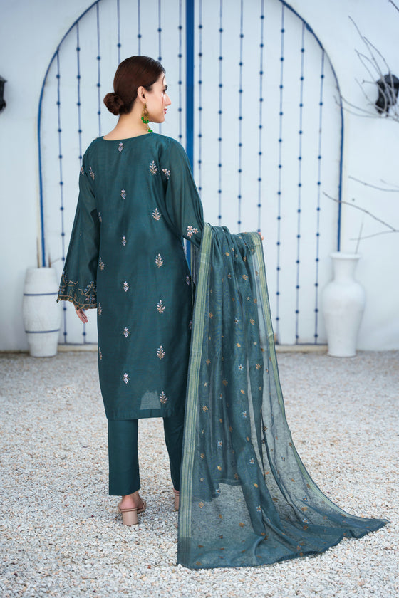 Silsila-E-Husn-Unstitched-3Pc Embroidered Cotton Suit