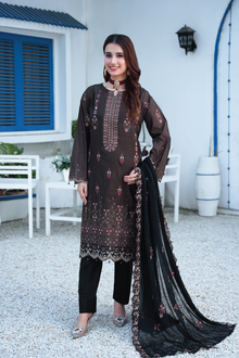  Silsila-E-Husn-Unstitched-3Pc Embroidered Cotton Suit