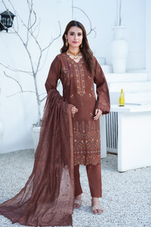  Silsila-E-Husn-Unstitched-3Pc Embroidered Cotton Suit