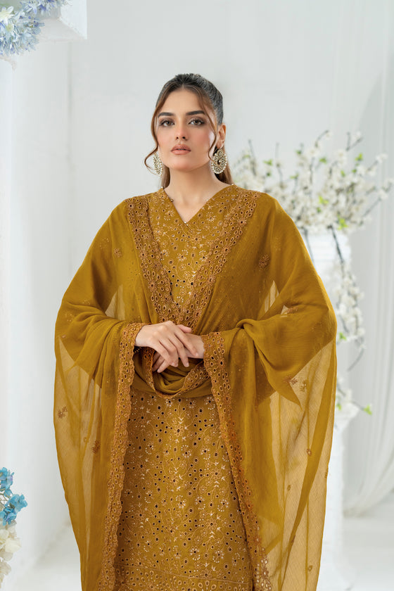 ULFAT LUXE CHIKANKARI EXECUTIVE EDIT - 3PC UNSTITCHED