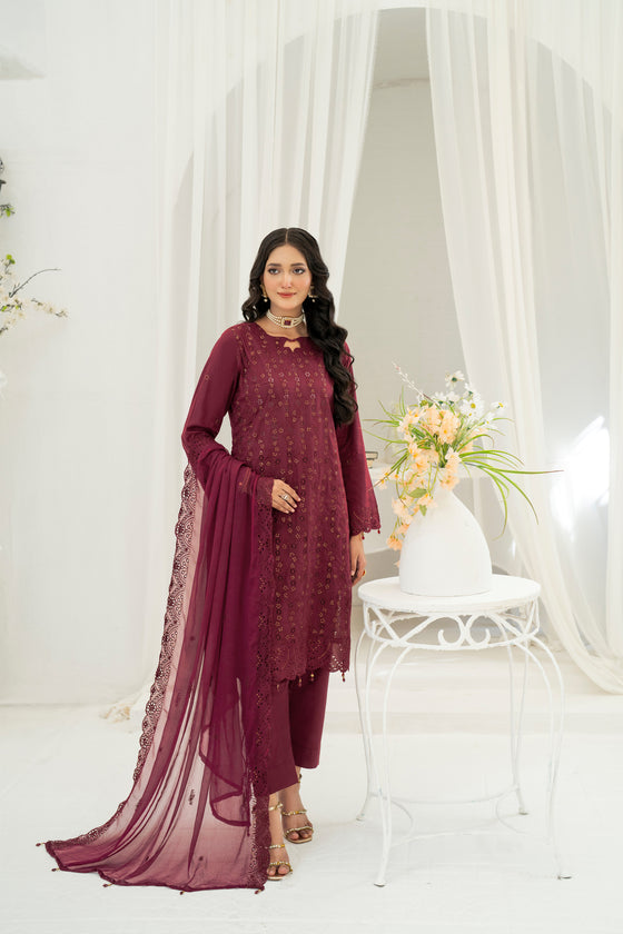 ULFAT LUXE CHIKANKARI EXECUTIVE EDIT - 3PC UNSTITCHED