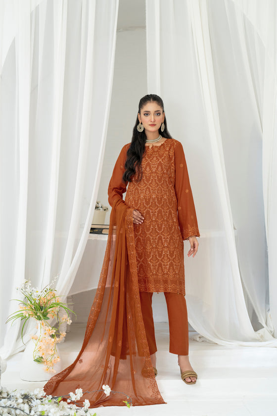 ULFAT LUXE CHIKANKARI EXECUTIVE EDIT - 3PC UNSTITCHED