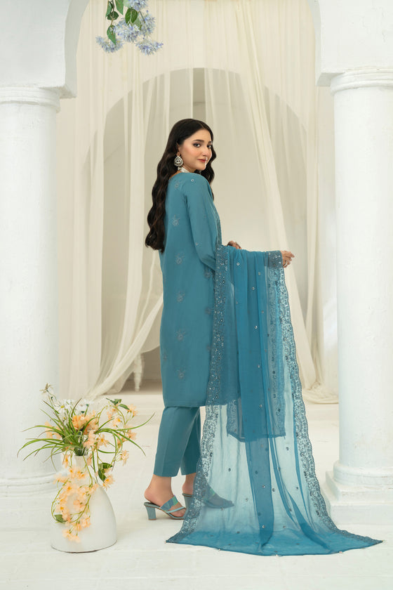 ULFAT LUXE CHIKANKARI EXECUTIVE EDIT - 3PC UNSTITCHED