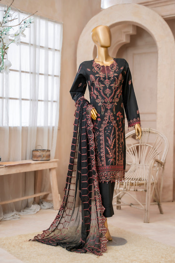 UMEED-Unstitched-3Pc Cotton Embroidered Suit