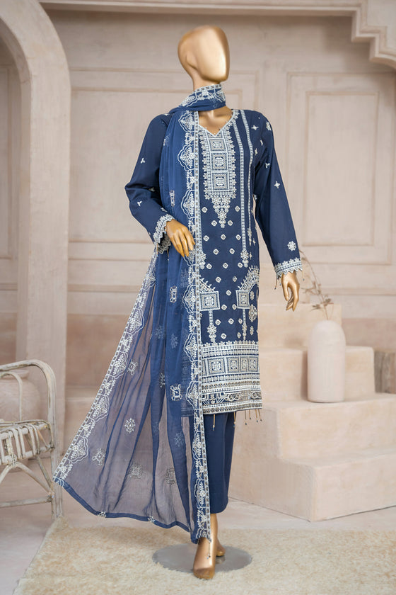 UMEED-Unstitched-3Pc Cotton Embroidered Suit