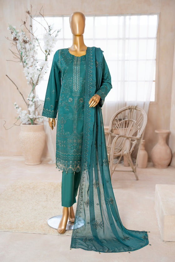 UMEED-Unstitched-3Pc Cotton Embroidered Suit