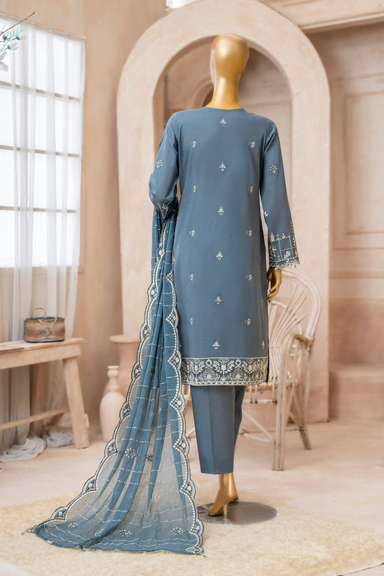 UMEED-Unstitched-3Pc Cotton Embroidered Suit