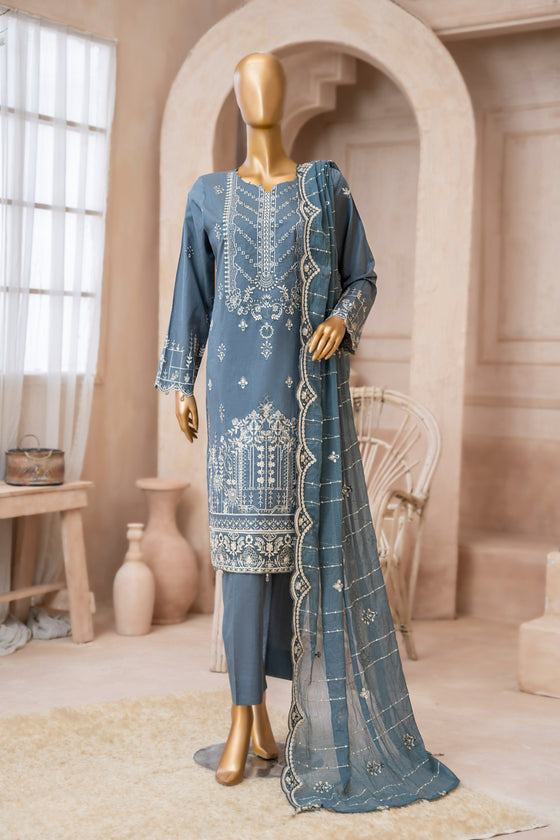 UMEED-Unstitched-3Pc Cotton Embroidered Suit