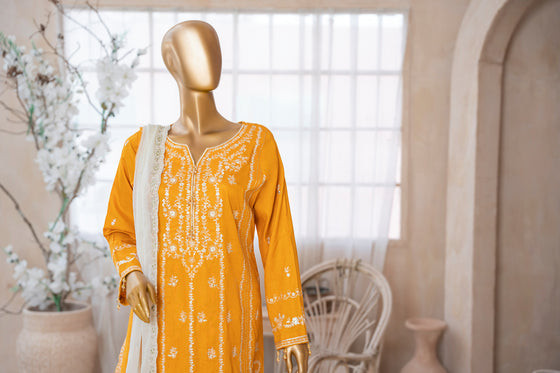 UMEED-Unstitched-3Pc Cotton Embroidered Suit