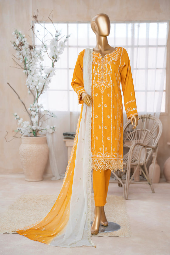 UMEED-Unstitched-3Pc Cotton Embroidered Suit