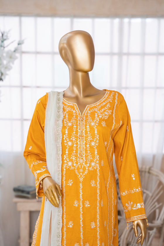 UMEED-Unstitched-3Pc Cotton Embroidered Suit