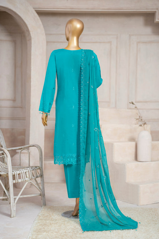 UMEED-Unstitched-3Pc Cotton Embroidered Suit