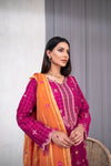 Zeenat -Unstitched-3Pc Embroidered Cotton Suit