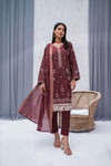 Zeenat -Unstitched-3Pc Embroidered Cotton Suit