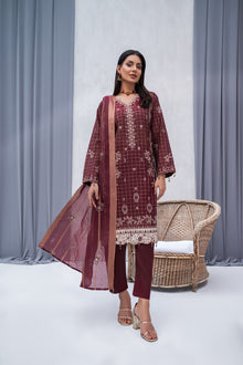  Zeenat -Unstitched-3Pc Embroidered Cotton Suit