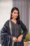 Zeenat -Unstitched-3Pc Embroidered Cotton Suit