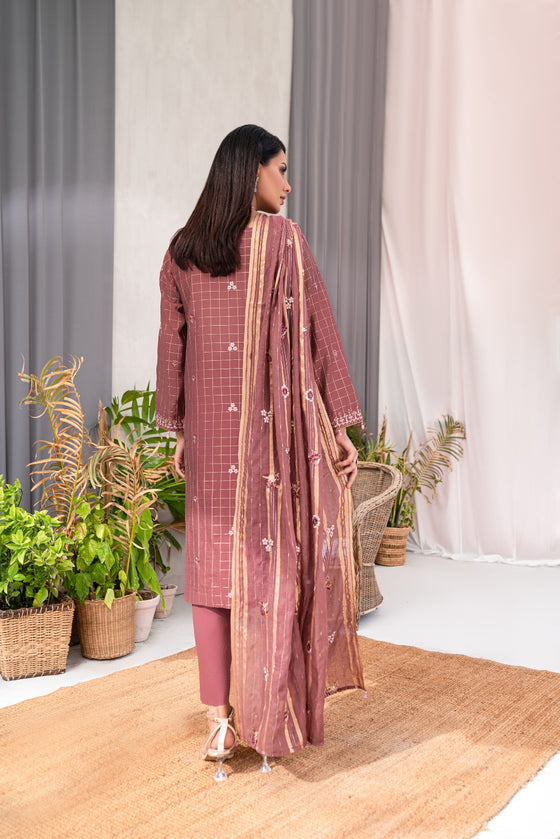 Zeenat -Unstitched-3Pc Embroidered Cotton Suit