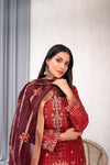 Zeenat -Unstitched-3Pc Embroidered Cotton Suit