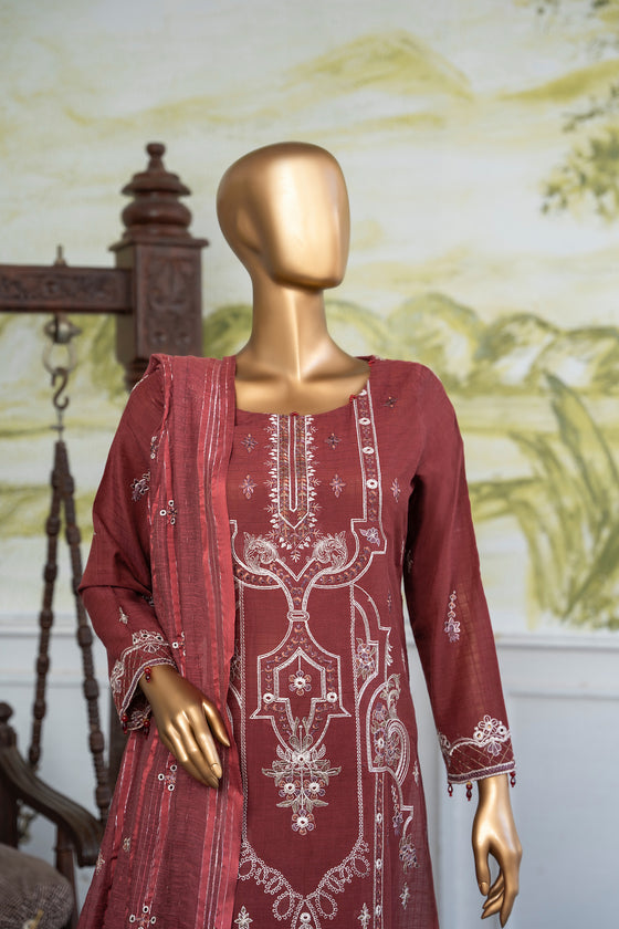 Zarin -Unstitched-3Pc Embroidered Cotton Suit