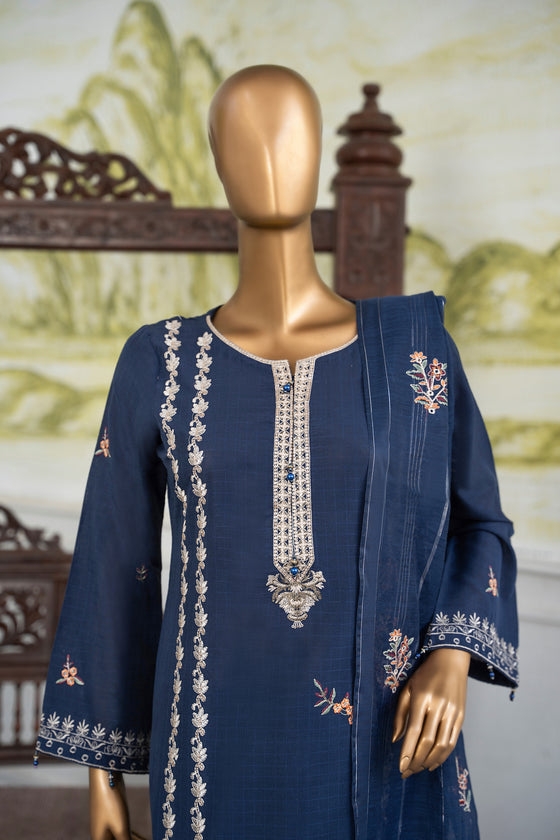 Zarin -Unstitched-3Pc Embroidered Cotton Suit