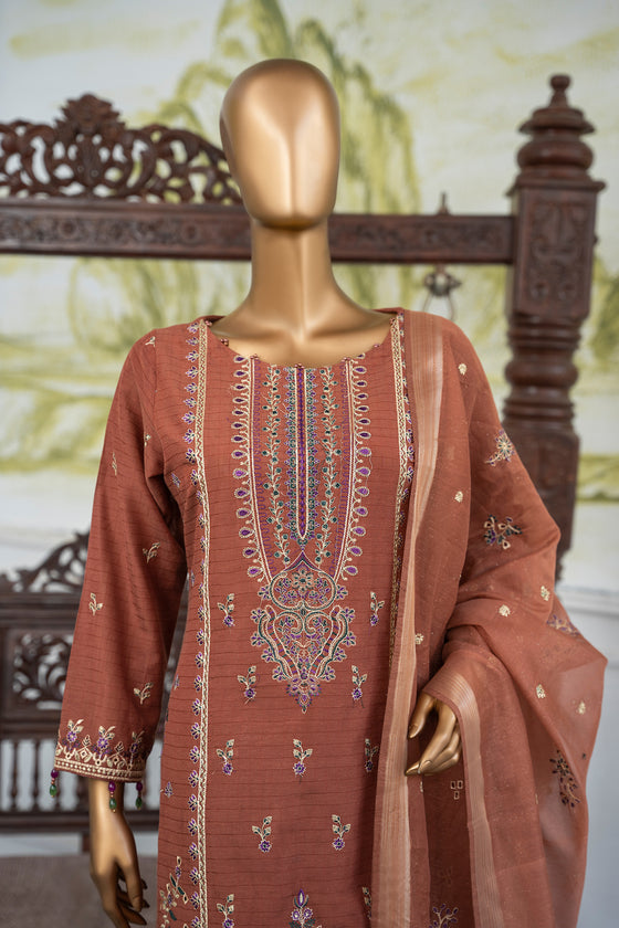 Zarin -Unstitched-3Pc Embroidered Cotton Suit