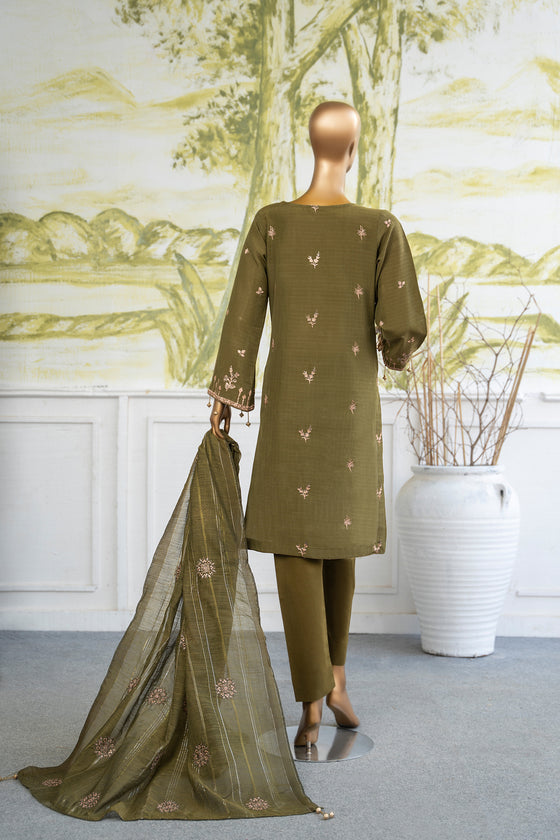 Zarin -Unstitched-3Pc Embroidered Cotton Suit